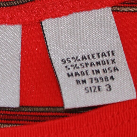 #311 Chico's Travelers Red Striped Dressy Tank Size 3 (16) - Picture 9 of 10